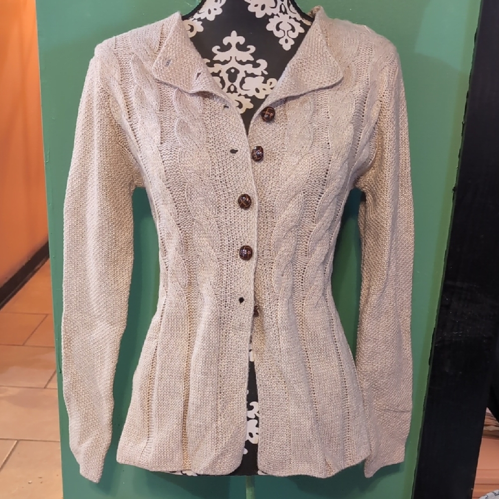 Cream Cable Knit Cardigan